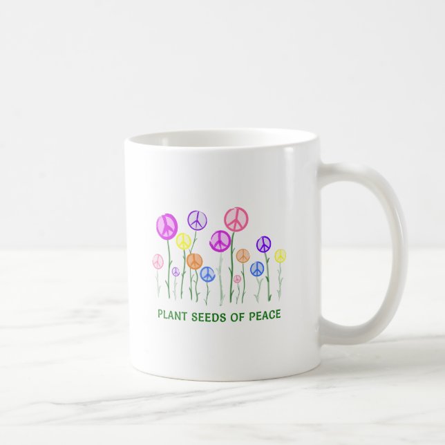Caneca De Café Sinal de Paz Flores (Direita)