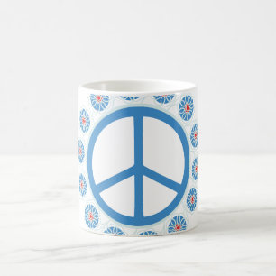 Caneca De Café Sinal de Paz Flores