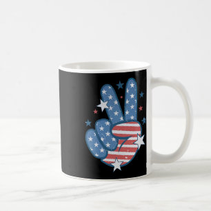 Caneca De Café Sinal De Paz Groovy 4 De Julho