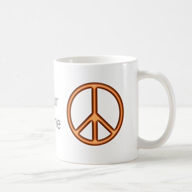 Caneca De Café Sinal de Paz Laranja (Direita)