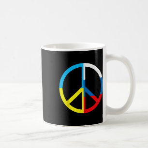 Caneca De Café Sinal de Paz na Ucrânia e Bandeira Russa - Paz Mun