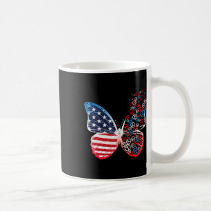 Caneca De Café Sinal de Paz Patriótico Borboleta 4 de Julho Bande