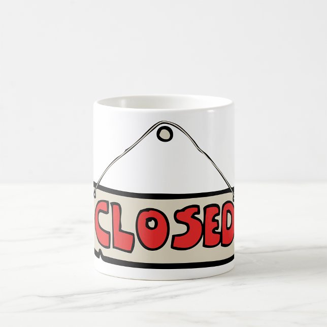 Caneca De Café Sinal de porta de negócios fechada (Criador carregado)