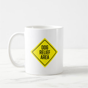 Caneca De Café Sinal de Potência Cachorro na Área do Alivio Mug