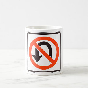 Caneca De Café Sinal de Proibição de Virar em U Símbolo de Segura