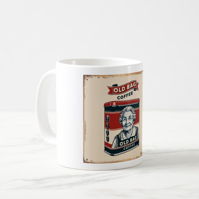 Caneca De Café Sinal De Publicidade Tin Para Café De Saco Antigo (Frente Esquerda)