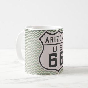 Caneca De Café Sinal de rota 66 de Arizona de Vintage