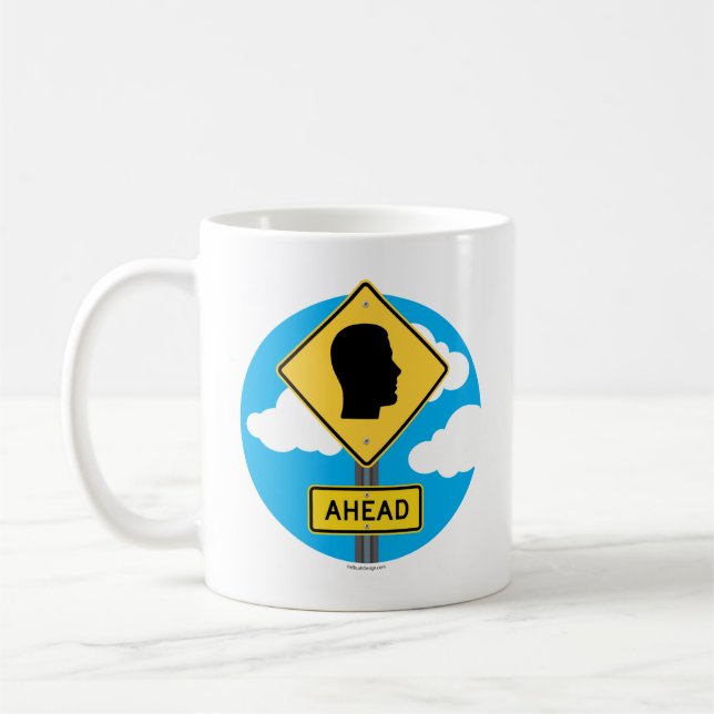 Caneca De Café Sinal de rua AHEAD (Esquerda)