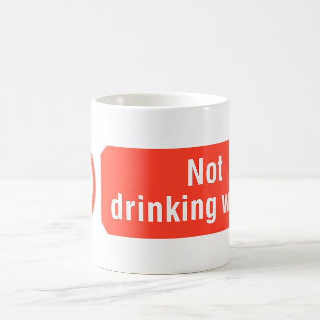 Caneca De Café Sinal de Segurança de Água Não Potável (Criador carregado)