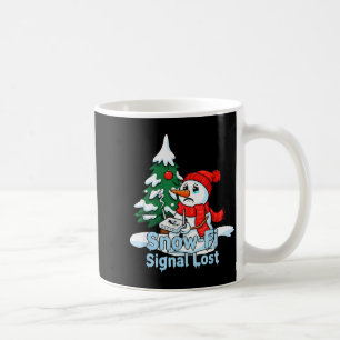 Caneca De Café Sinal de Snow-fi Perdido Arte de Natal de Boneco d