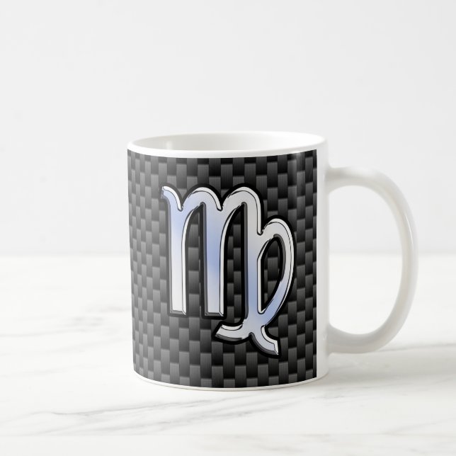 Caneca De Café Sinal de Virgo Zodiac em Impressão de Fibra Carbon (Direita)