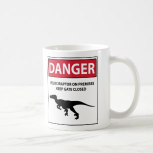 Caneca De Café Sinal do perigo (raptores)