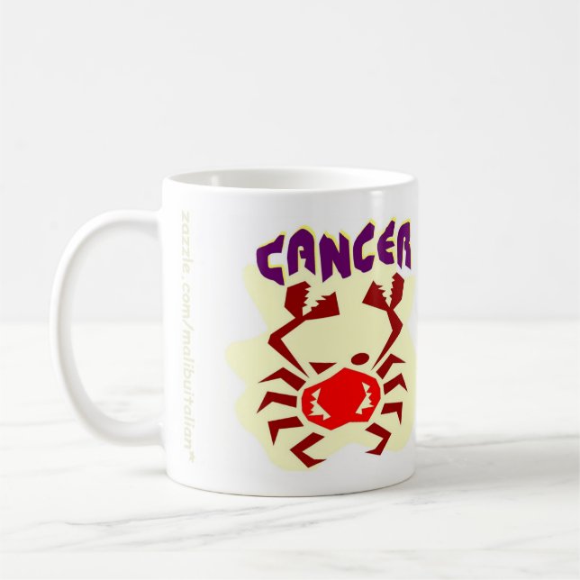 Caneca De Café Sinal do zodíaco do cancer (Esquerda)