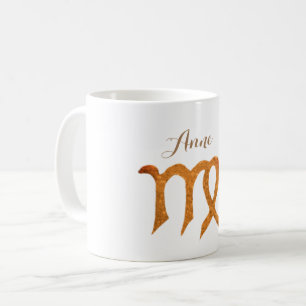 Caneca De Café Sinal dourado da astrologia do Virgo