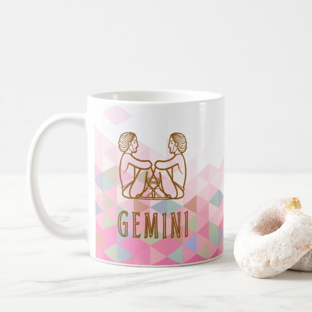 Caneca De Café Sinal Gemini Zodiac (Com Donut)