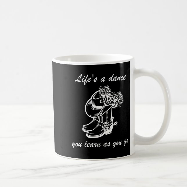 Caneca De Café Sinal Gráfico Engraçado Vive Uma Dança Que Aprende (Direita)