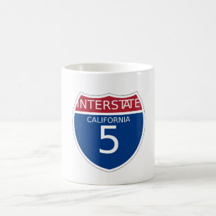 Caneca De Café Sinal Interestadual da Califórnia