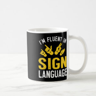 Caneca De Café Sinal Linguagem Intérprete-Mão Asl Sensibilização
