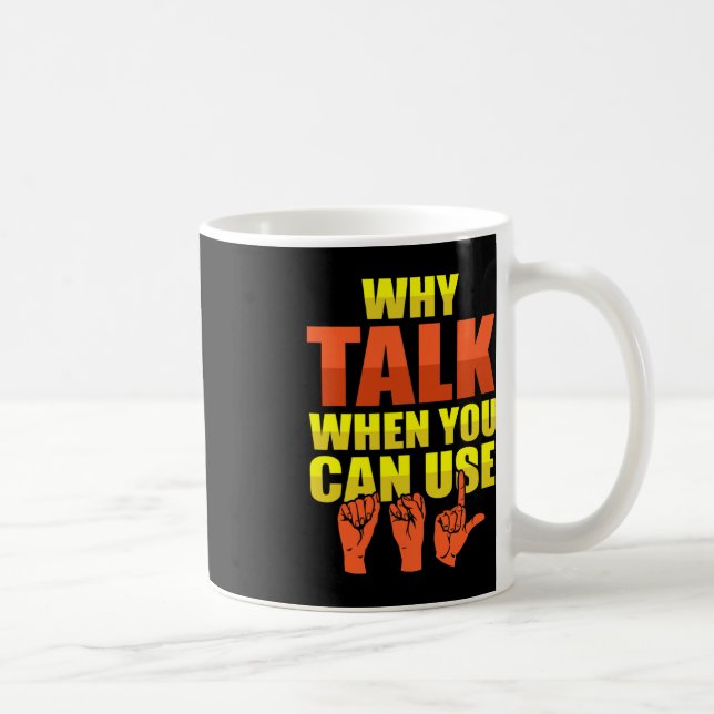 Caneca De Café Sinal Linguagem Sensibilização surda e ASL (Direita)