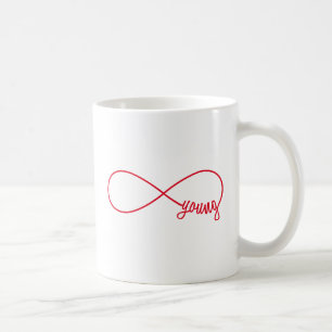Caneca De Café sinal para sempre novo, vermelho da infinidade