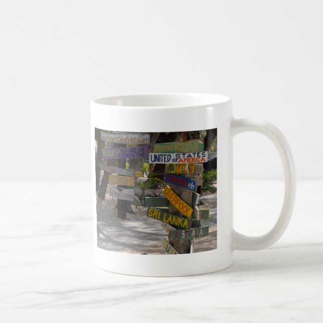Caneca De Café Sinal Poste Rum Point Grand Cayman (Direita)