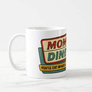 Caneca De Café Sinal Retro do Lanche da Mamãe – Humor em Meios-To