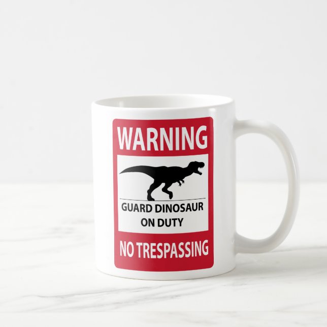 Caneca De Café Sinal sem invasão (T-Rex) (Direita)