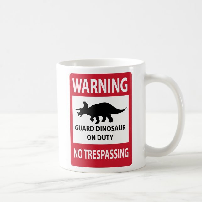 Caneca De Café Sinal Sem Passagem (Triceratops) (Direita)