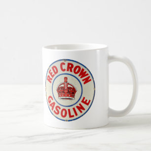 Caneca De Café Sinal vintage da Gasolina Red Crown versão desgast