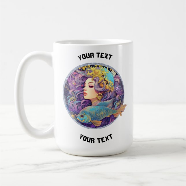 CANECA DE CAFÉ SINAL ZODIAC DE PEIXES PERSONALIZADOS (Esquerda)