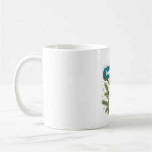 Caneca De Café Sinalização do Polo Norte Arte de Natal Vintage