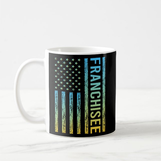 Caneca De Café Sinalizador Amarelo Azul EUA - Franqueado (Esquerda)