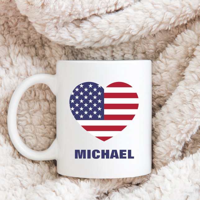 Caneca De Café Sinalizador americano personalizado ou sua imagem  (Criador carregado)