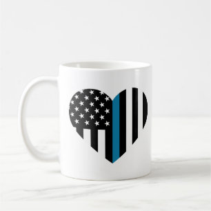 Caneca De Café Sinalizador Americano Thin Blue Line