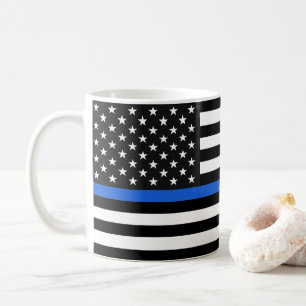 Caneca De Café Sinalizador Americano Thin Blue Line