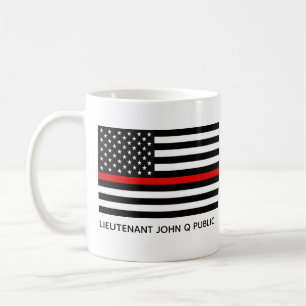 Caneca De Café Sinalizador Americano Thin Red Line Personalizado