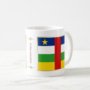 Caneca De Café Sinalizador Centrafrique + Mug de Mapa