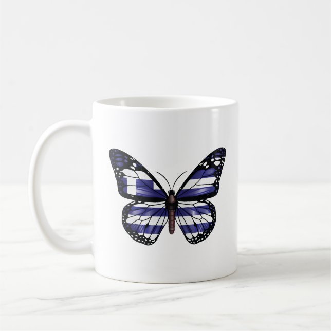 Caneca De Café Sinalizador da Borboleta Monarca da grécia (Esquerda)