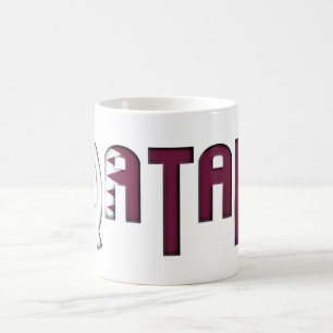 Caneca De Café Sinalizador da Tipografia do Catar nas Cores do Ca