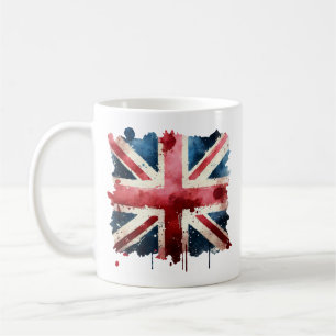Caneca De Café Sinalizador de bandeira da União de Cores Aquática