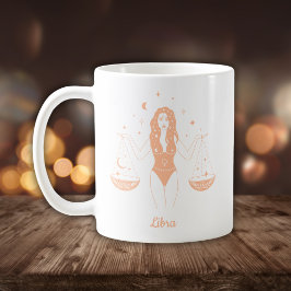 Caneca De Café Sinalizador de Cor Editável Libra Zodiac