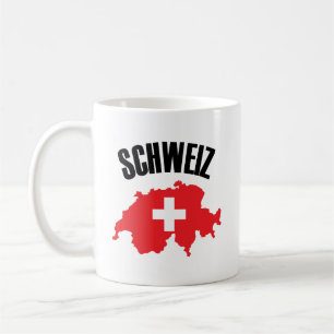 Caneca De Café Sinalizador de Mapa de Suiça Schweiz