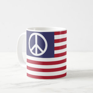 Caneca De Café Sinalizador de Paz dos Estados Unidos