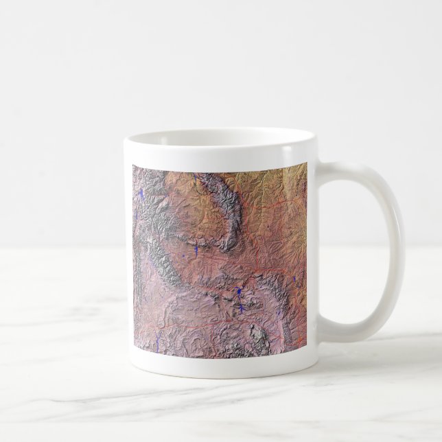 Caneca De Café Sinalizador de Wyoming + Mug de Mapa (Direita)