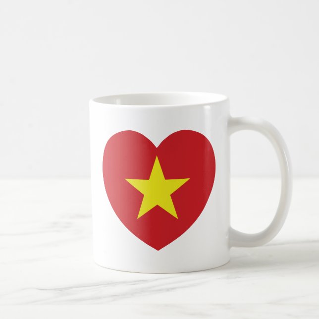 Caneca De Café Sinalizador do Coração Vietnã (Direita)