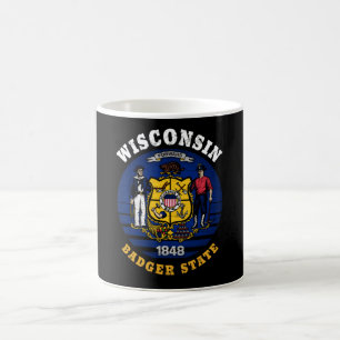 CANECA DE CAFÉ SINALIZADOR DO ESTADO DO WISCONSIN BADGER