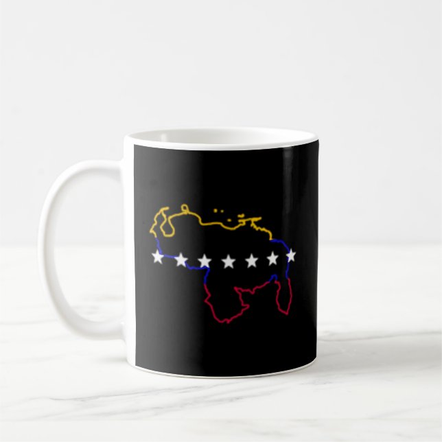 Caneca De Café Sinalizador do Mapa 7 Estrelas da Venezuela (Esquerda)