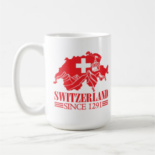 Caneca De Café Sinalizador do Mapa de suiças Desde Montanhas 1291