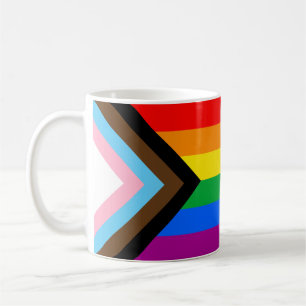 Caneca De Café Sinalizador do Orgulho de Progresso LGBTQ+