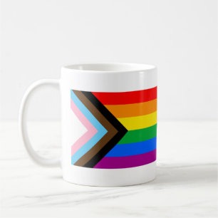 Caneca De Café Sinalizador do Orgulho de Progresso LGBTQ+